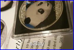 2018 China 2 Coin setSilver Colorized Panda day and nightCOA#334/350