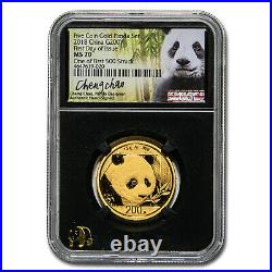 2018 China 5-Coin Gold Panda Set MS-70 NGC (FDoI) SKU#215321