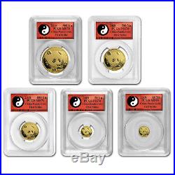 2018 China 5-Coin Gold Panda Set MS-70 PCGS (FS, Yin-Yang) SKU#158236