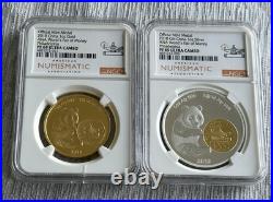 2018 China ANA Show Panda 1-oz Gold/Silver 2-Piece Set NGC 69 PF FD 2018 China ANA Show Panda 1-oz Gold/Silver 2-Piece Set NGC 69 PF FD