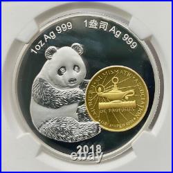 2018 China ANA Show Panda 1-oz Gold/Silver 2-Piece Set NGC Gem-PF FD 2018 China ANA Show Panda 1-oz Gold/Silver 2-Piece Set NGC Gem-PF FD