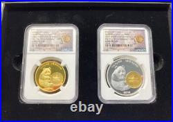 2018 China ANA Show Panda 1-oz Gold/Silver 2-Piece Set NGC Gem-PF FD 2018 China ANA Show Panda 1-oz Gold/Silver 2-Piece Set NGC Gem-PF FD