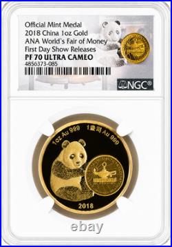 2018 China Gold 1oz. & Silver 1oz. Panda ANA World's Fair of Money Show Coin Set