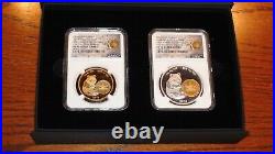 2018 China Ngc Pf70 Ucam Gold & Silver Ana First Day Show Releases 2 Coin Set