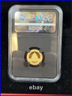 2018 China Panda 5-Coin Gold Set 57 grams NGC MS70 ER, Signed Black Core