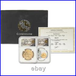 2018 Chinese Panda ANA World's Fair Two Coin Set NGC Gem Proof First Day Show