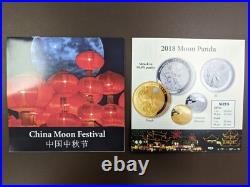 2018-Z China Moon Festival Set NGC PF70 & MS70 1 oz Silver Panda-Jade Ed. FDOI