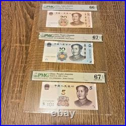 2019-2020 China 5, 10, and 20 Yuan Graded Set. 66EPQ-67EPQ