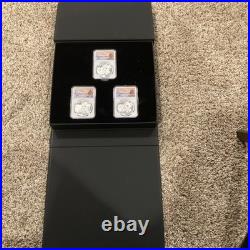2019 CHINA 3 pc SET 30g. 999 FINE SILVER PROOF PANDA COINS. (3) DIFFERENT MINTS