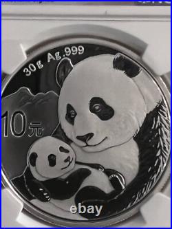 2019 CHINA 3 pc SET 30g. 999 FINE SILVER PROOF PANDA COINS. (3) DIFFERENT MINTS