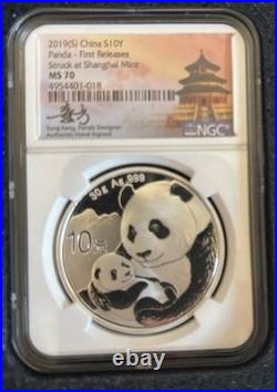 2019 CHINA 3 pc SET. 999 FINE SILVER PROOF PANDA COINS. 3 DIFFERENT MINTS