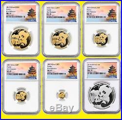 2019 CHINA GOLD PANDA complete 6 COIN SET NGC MS 70 FIRST release