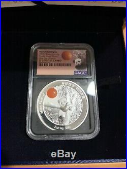 2019 China Blood Moon Silver Panda 2 Piece Coin Set NGC PF70 FDOI UCAM Red Jade