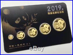 2019 China Panda 1g, 3g, 8g, 15g, 30g Gold Coins Set, Total57g