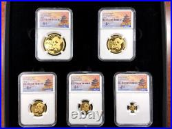 2019 China Panda First Day of Issue 5 Coin Gold Set NGC MS70 1 of 1st 350 Struck