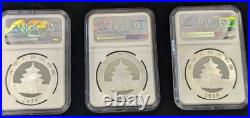 2019 (G) (S) (Y) 10Y-30g-FR-Chinese Silver Panda 3 Coin Set NGC MS70 TONG FANG 2019 (G) (S) (Y) 10Y-30g-FR-Chinese Silver Panda 3 Coin Set NGC MS70 TONG FANG
