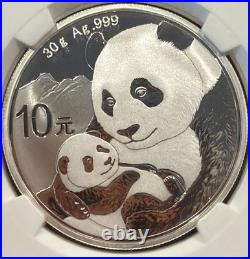 2019(Y, G, S) China S10Y Panda First Releases NGC MS70 Set, Signed 061606