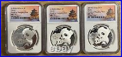 2019 (g) (y) (s) China Silver Panda Ngc Ms70 Struck 3 Mints Set