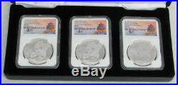 2019 (g) (y) (s) Silver China Panda 3 Coin Set Ngc Ms 70 Fr Tong Fang Signature