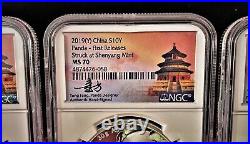 2019 (s) (y) (g) China Silver Panda 3-coin Set, Ngc Ms 70 Fr, Tong Fang Sig