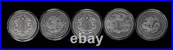 2020-2021 China One Tael Restrike 5 Piece 1oz Silver Coin Set DC-7547