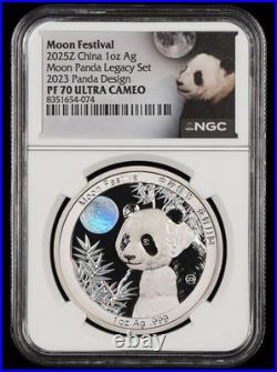 2020-2024 China 1 oz Silver Moon Festival Panda 5 Coin Legacy Set NGC PF70