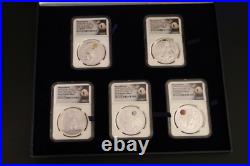 2020 China 1 oz Silver Moon Festival Panda 5 Coin Legacy Set NGC PF70 U. Cameo
