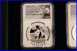 2020 China 1 oz Silver Moon Festival Panda 5 Coin Legacy Set NGC PF70 U. Cameo