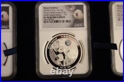 2020 China 1 oz Silver Moon Festival Panda 5 Coin Legacy Set NGC PF70 U. Cameo