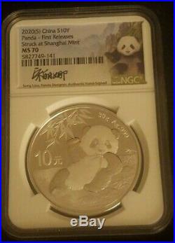 2020 China Panda 3PC Set MS70 First Release Signed by Designer Song Lina
