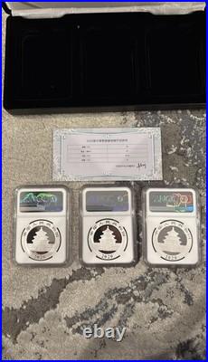 2020 China S10Y Panda Series 3-Coin Set First Releases MS 70 NGC Certified