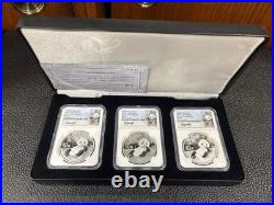 2020 China S10Y Panda Series 3-Coin Set First Releases, NGC MS 70 with Box