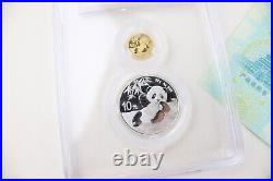 2020 Chinese 3 g gold panda + 30 g silver panda coin set LE of 200000