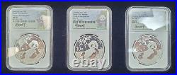 2020 Chinese Panda-First Releases 3 Coin Set 30g. 999 Fine Silver-NGC MS 70
