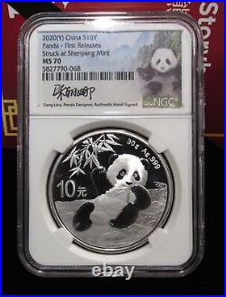 2020 NGC 1st Release Silver Chinese Panda 3 Coin Set in OGP with COA AQ493