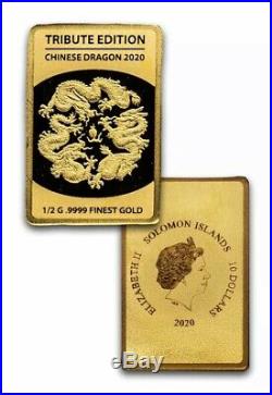 2020 Solomon 6-Bar Coin Chinese China Dragon Set BOX COA 1/2 gram Gold Each Bar
