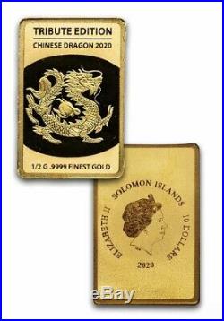 2020 Solomon 6-Bar Coin Chinese China Dragon Set BOX COA 1/2 gram Gold Each Bar