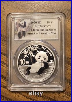 2020-YGS Chinese Silver Panda 3-Coin Set NGC MS-70