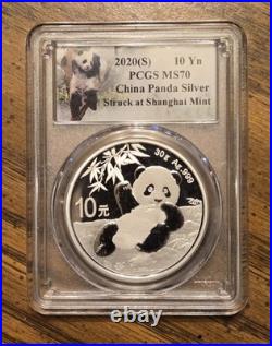 2020-YGS Chinese Silver Panda 3-Coin Set NGC MS-70