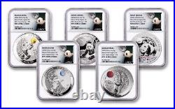 2020 Z China Panda 2 Oz Silver Proof Moon Festival Legacy Set Ngc Pr Pf 70 Fdoi