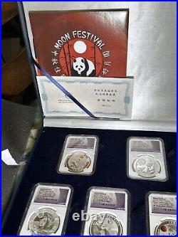 2020Z Moon Festival 1 oz Silver Moon Panda Legacy Set of 5 Coins NGC PF70 Rare