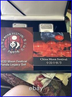 2020Z Moon Festival 1 oz Silver Moon Panda Legacy Set of 5 Coins NGC PF70 Rare