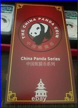 2022 China 30-Gram Silver Panda 3-Pc. Mint Set MS 70 Huang Qin Signature Set