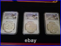 2022 China Panda 10Y silver set NGC MS70 First Releases 40th Anniversary SIGNED