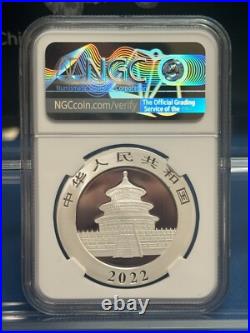 2022 China Silver Panda 3-Coin Set NGC MS70 Signed with COA & Display Box