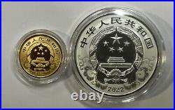 2022 China Tiger Colorized Gold and Colorized Silver Coins Set