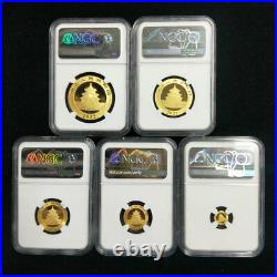 2022 China panda gold coin 5-pc set NGC MS70 first releases