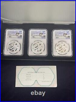 2022 China silver panda NGC ms70 first release 3-pc Coin mint set
