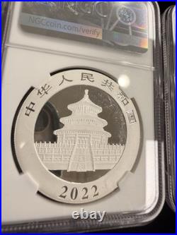 2022 (G) (Y) (S) NGC MS 70 China Silver Panda 3 Coin Box Set Huang Qin SIGNED