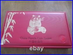 2023 China Panda 40th Anniversary 3 Coin Silver Set NGC MS70 Signed by Fang